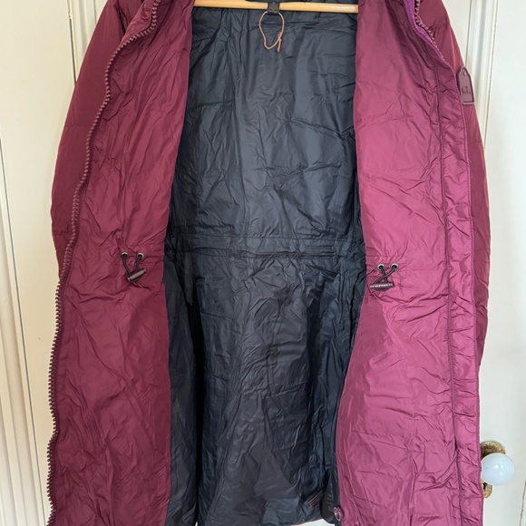 Coach Long Down Puffer Coat Burgundy XS - Picture 3 of 10